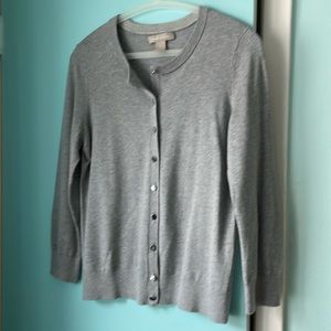 Banana Republic silk/cotton/poly light gray button down cardigan